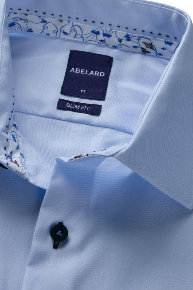 Trifolati Twill-Single Cuff-Slim - Sky