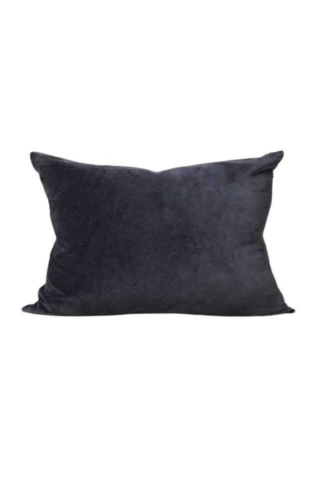 Velvet Cushion Cover - Blue, Black