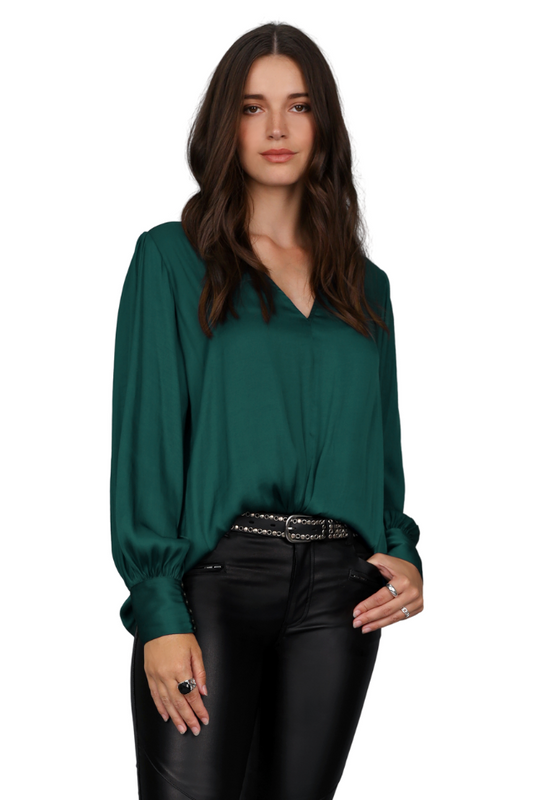 Vintage Satin V-Neck Top