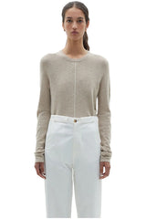 WK09 Bassike Contrast Detail Layering Knit Oatmeal 