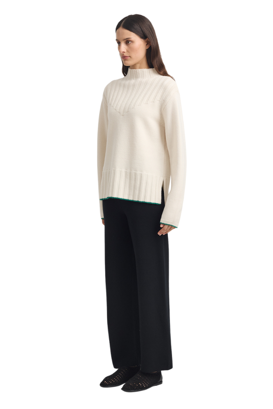 Wide Rib Mock Neck Jumper