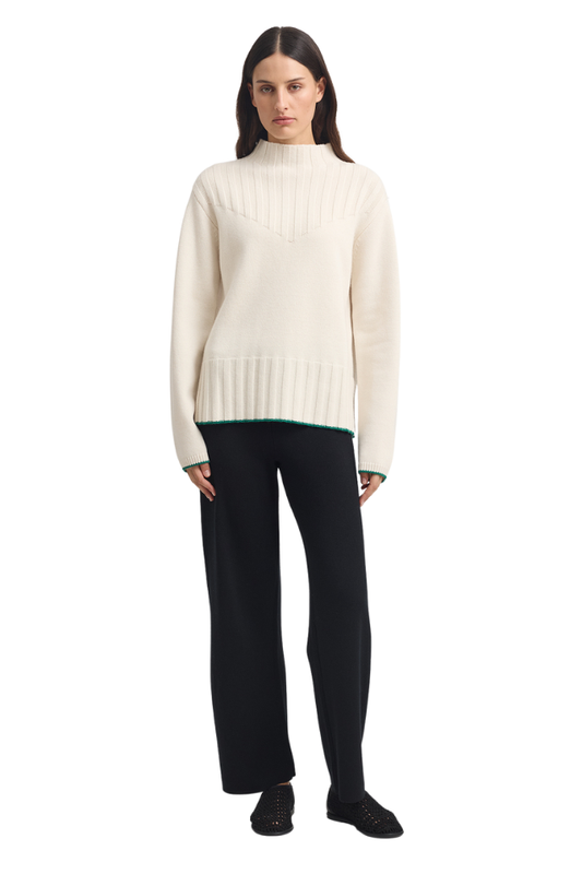 Wide Rib Mock Neck Jumper