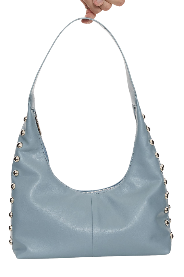 Wild Side Studded Mini Shoulder Bag - Dark Grey Blue