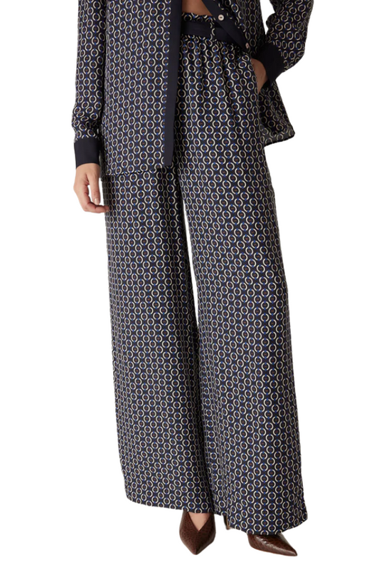 Willa Wide Leg Pant - Chain Print