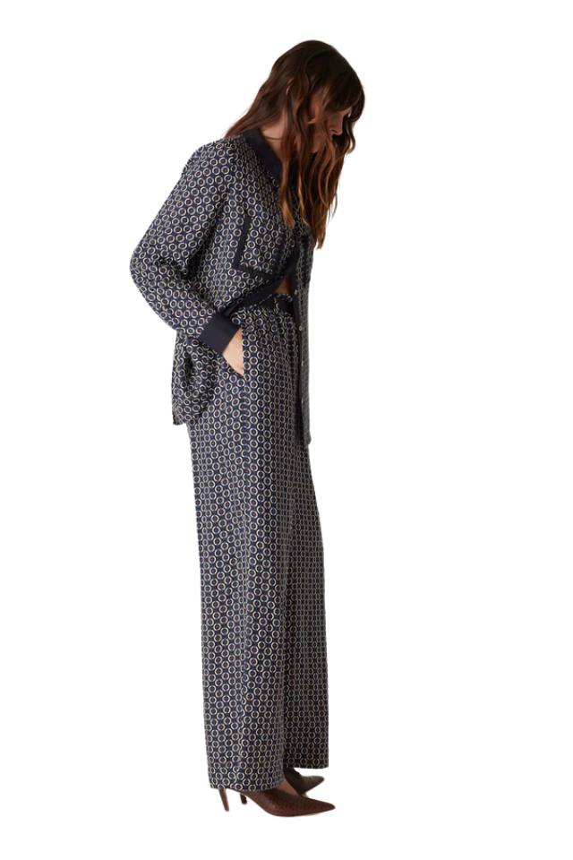 Willa Wide Leg Pant - Chain Print