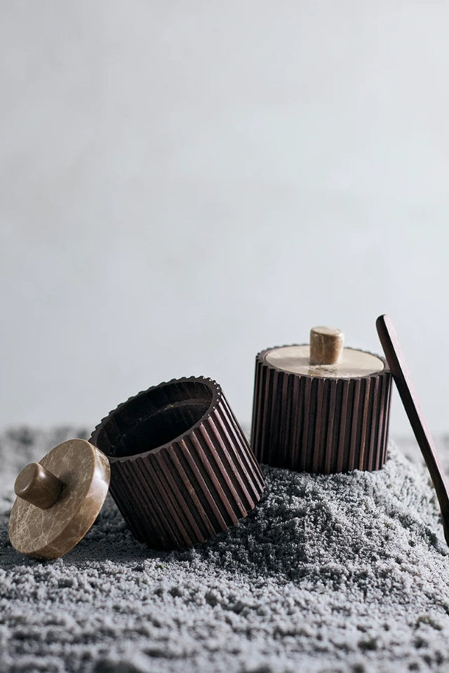 Yami Jar With Lid - Brown