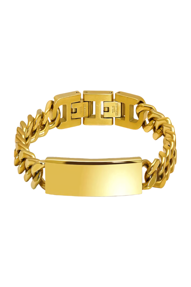 Dandy Curb Bracelet - Gold Steel