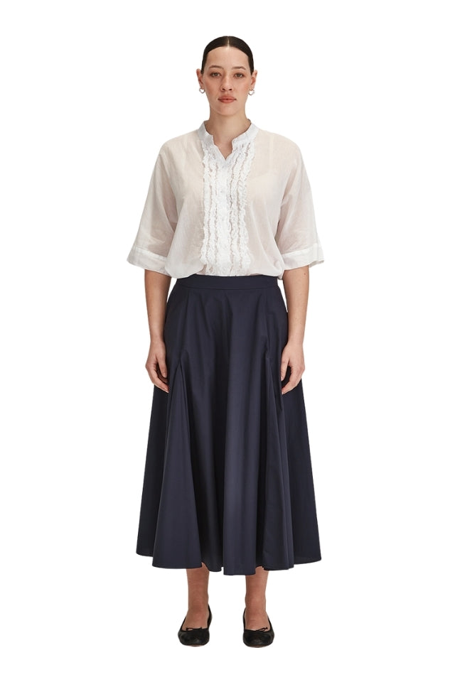 Zaiya Godet Skirt - Navy