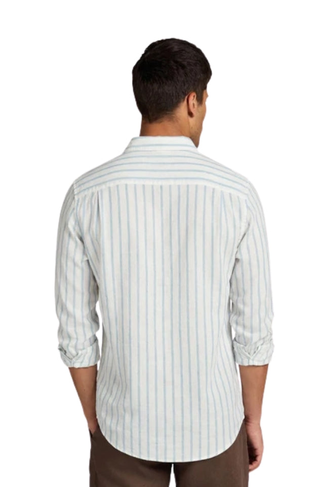 Allen Shirt - White/Crystal Blue