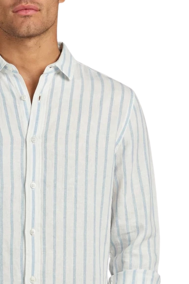 Allen Shirt - White/Crystal Blue