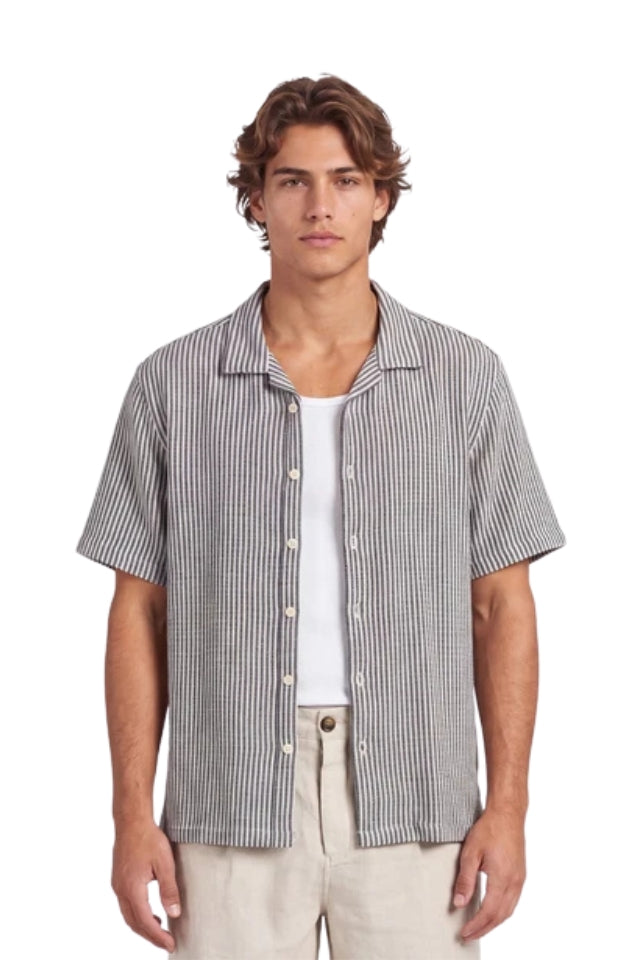 Anderson Short Sleeve Shirt - Peacoat Navy/Off White