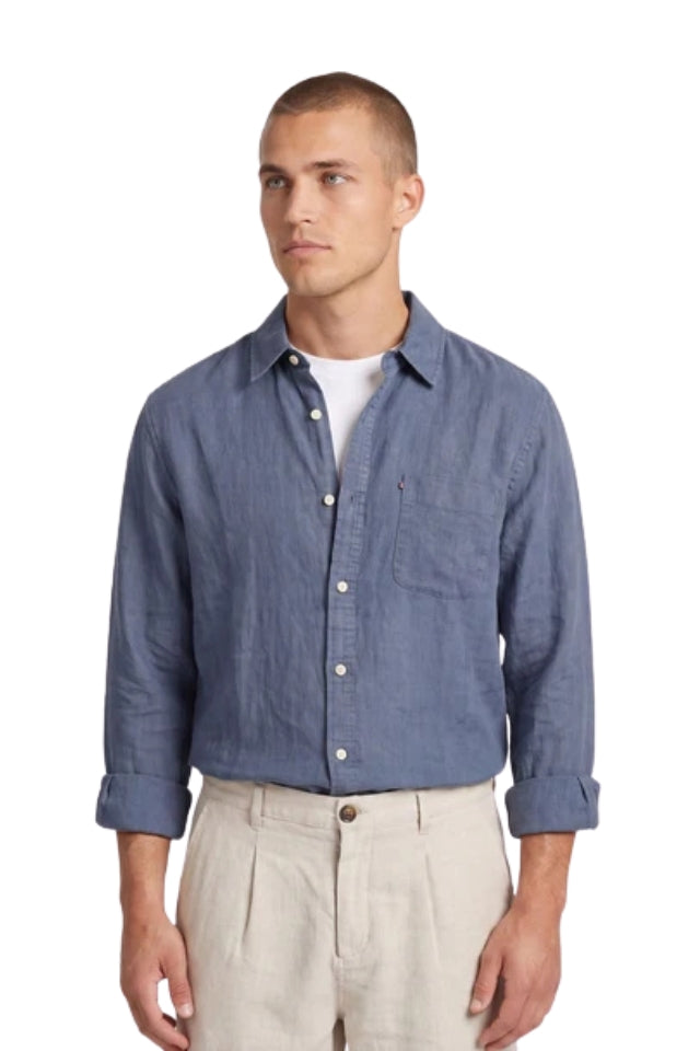 Hampton Linen Shirt - Blue Horizon