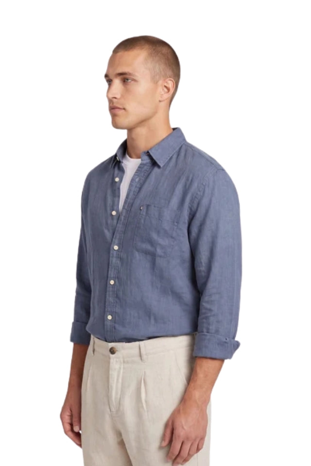 Hampton Linen Shirt - Blue Horizon