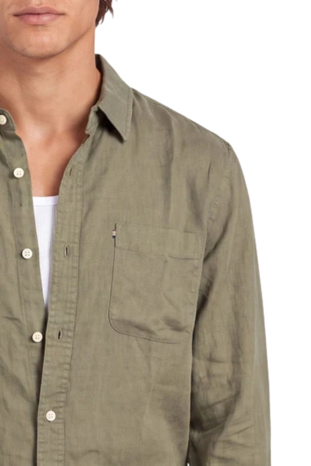 Hampton Linen Shirt - Vetiver Green