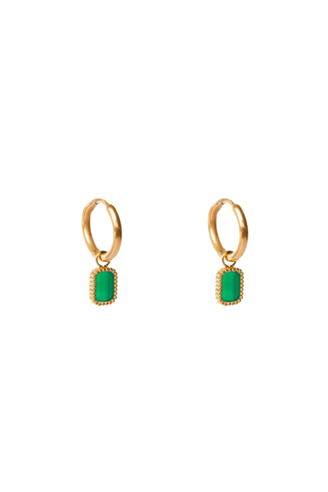 Earrings Arinna - Green Onyx