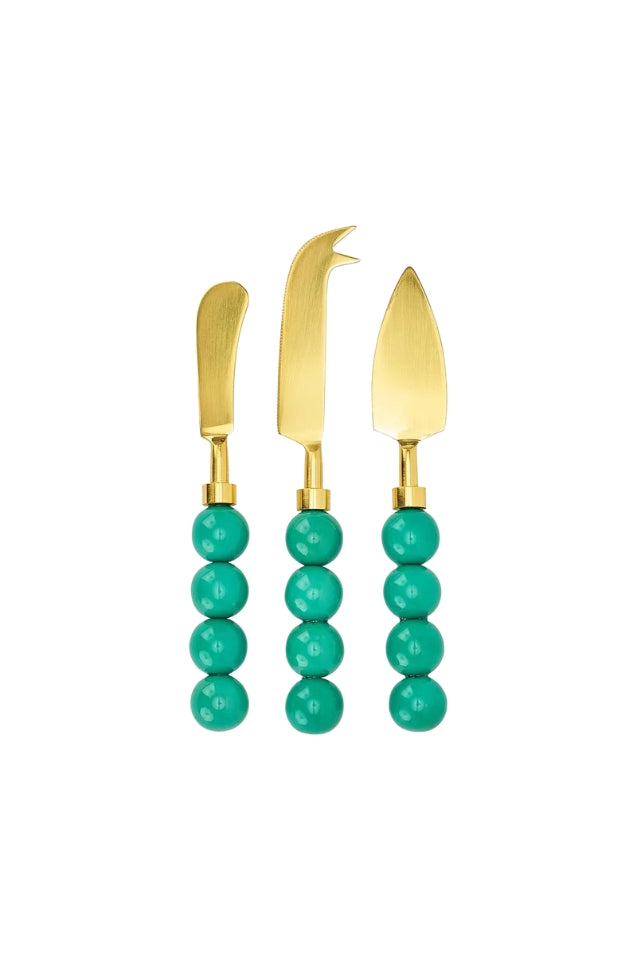 Orb Cheese Knife - Set of 3 - Emerald