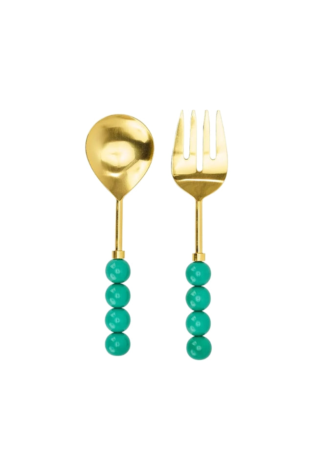 Orb Salad Server - Set of 2 - Emerald