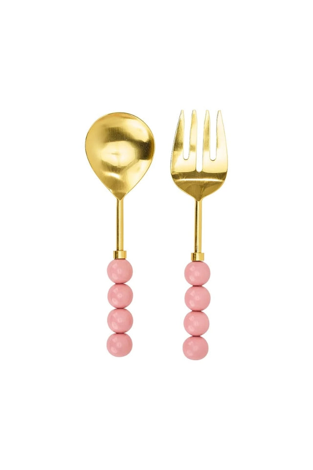 Orb Salad Server - Set of 2 - Light Pink