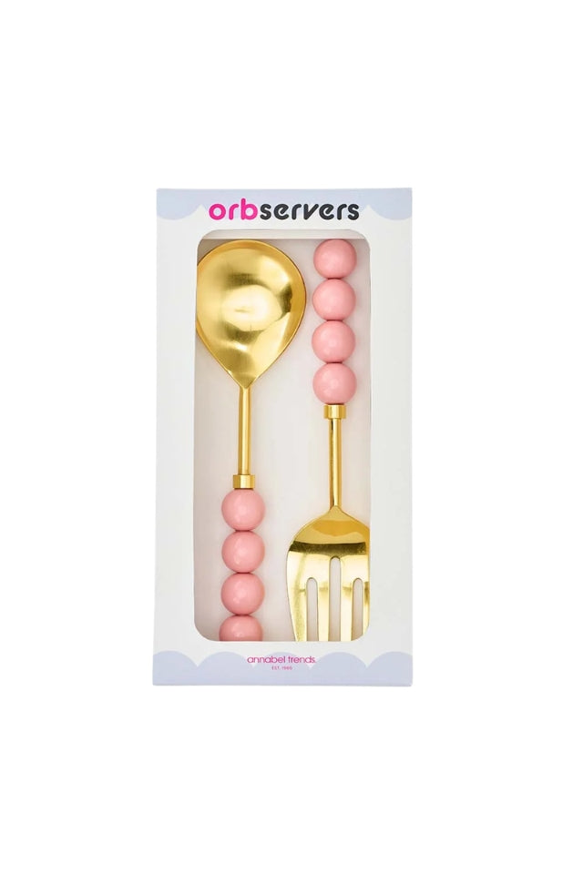 Orb Salad Server - Set of 2 - Light Pink