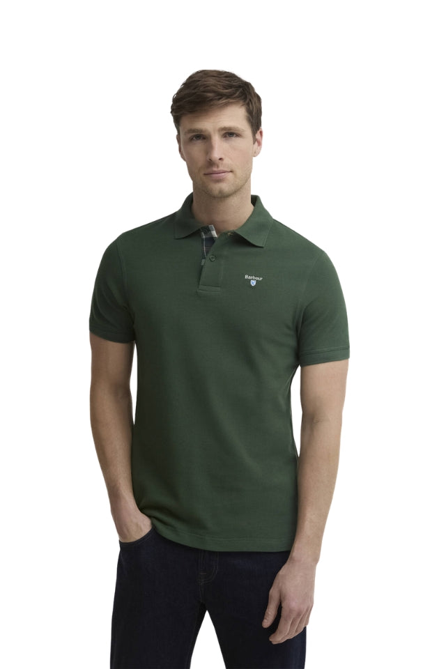 Tartan Pique Tailored Polo Shirt - Sycamore