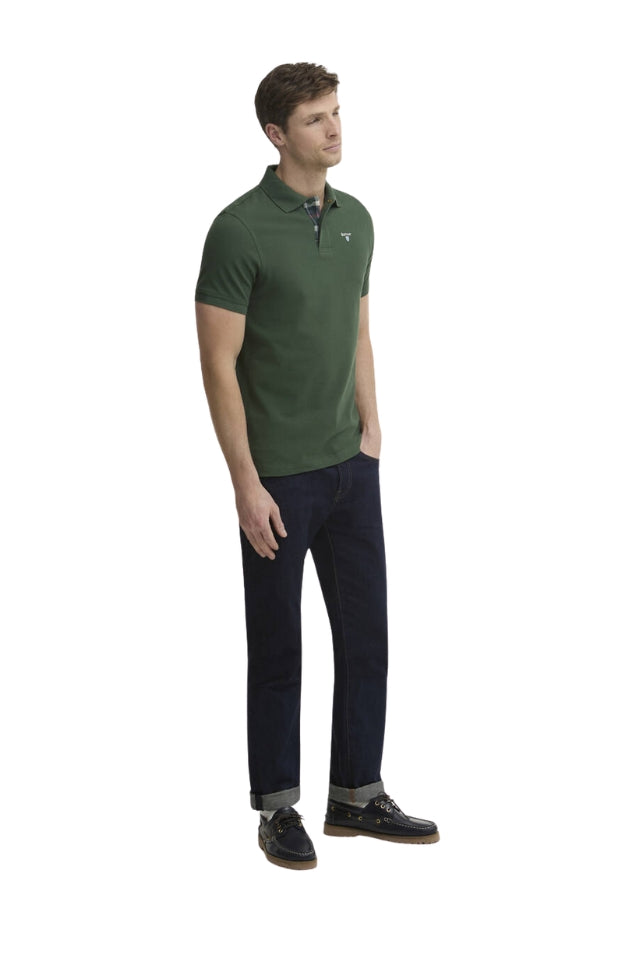 Tartan Pique Tailored Polo Shirt - Sycamore