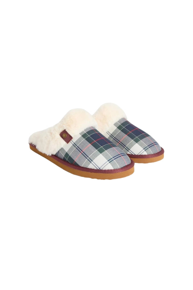 Claudia Tartan Slipper - Lt Evergreen Festive Tartan