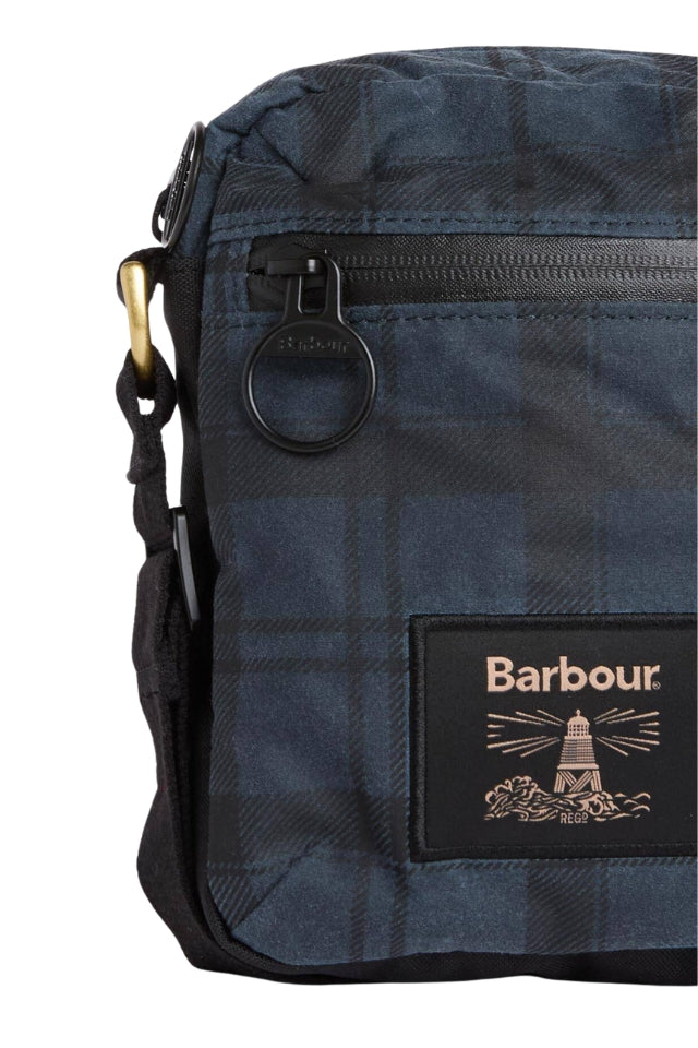 Field Wax Crossbody Bag - Navy Tartan