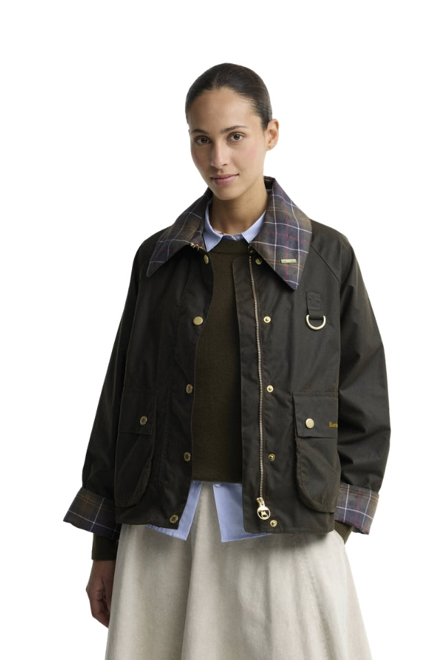 Icons Tartan Collar Spey Wax Jacket - Olive/Classic
