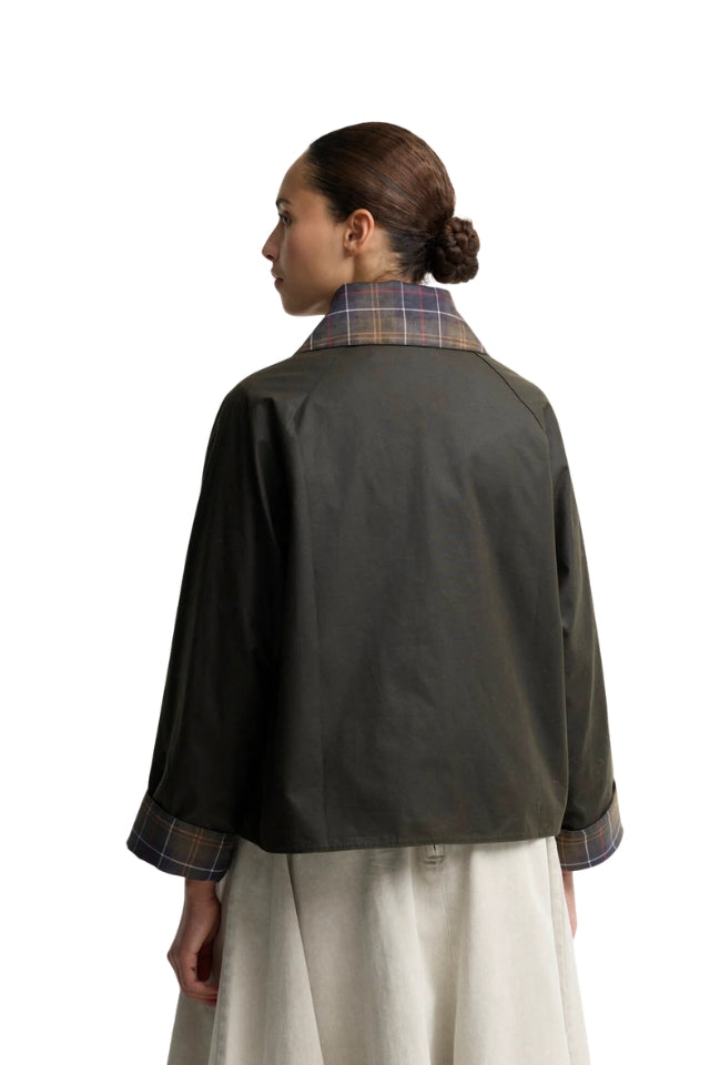 Icons Tartan Collar Spey Wax Jacket - Olive/Classic