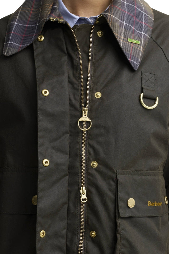 Icons Tartan Collar Spey Wax Jacket - Olive/Classic