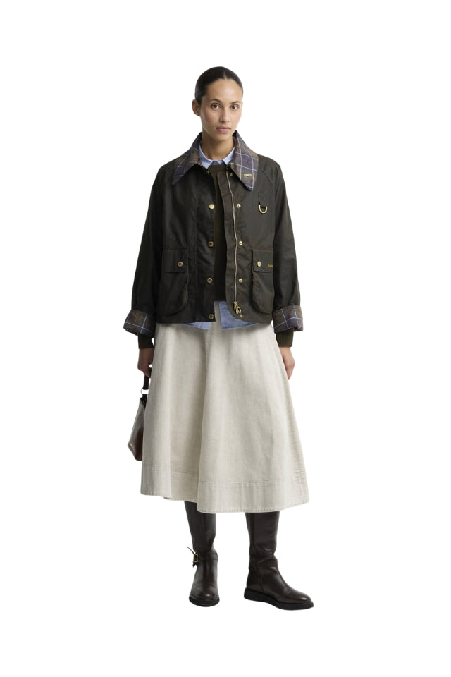 Icons Tartan Collar Spey Wax Jacket - Olive/Classic