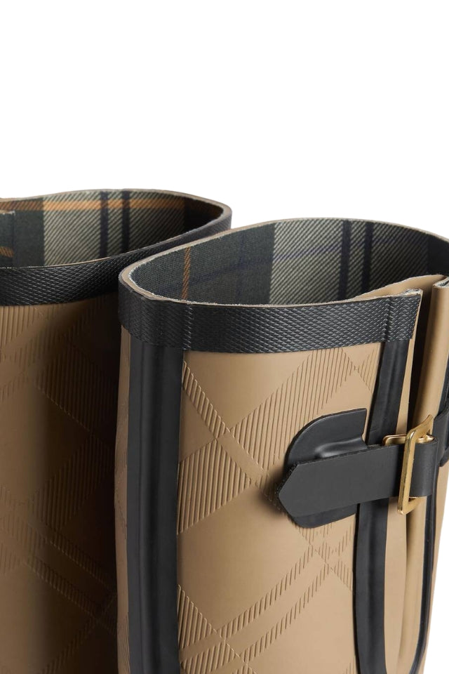 Leighton Tartan Tall Welly - Military Brown/Black