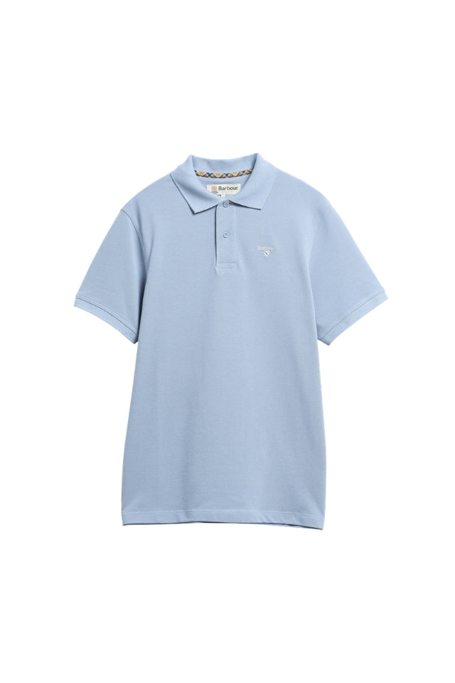 Tartan Pique Tailored Polo Shirt - Tarn Blue