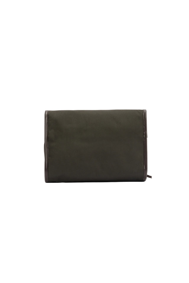 Wax Hanging Washbag - Olive/Beacon