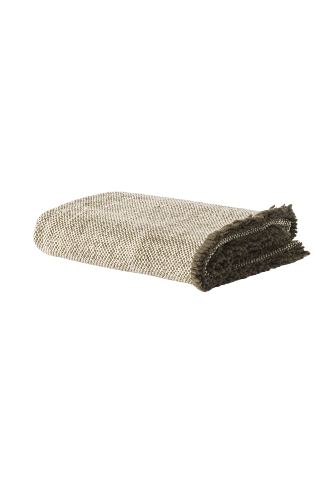 Hutt Wool Throw - Ivy/Natural