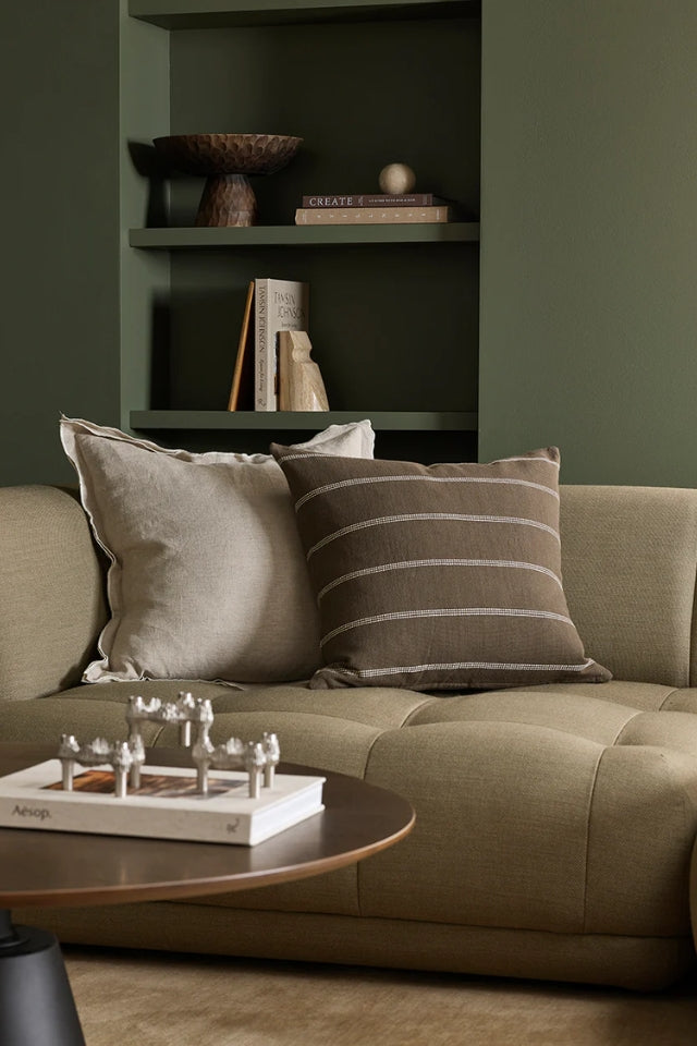 Juno Cushion with Feather Inner - Thyme
