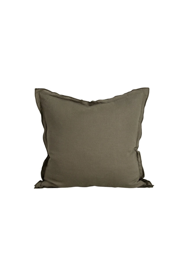Linden Cushion with Feather Inner - Olive
