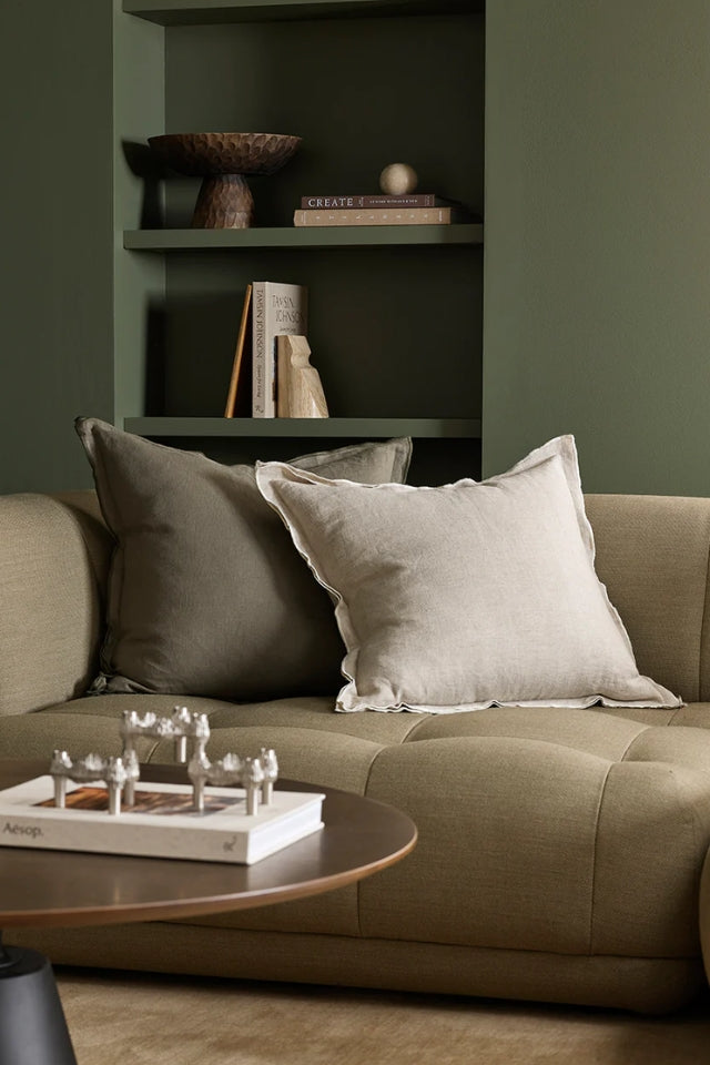 Linden Cushion with Feather Inner - Olive