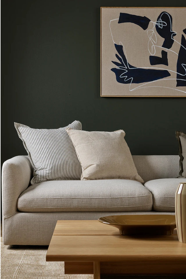 Sutton Cushion with Feather Inner - Oat