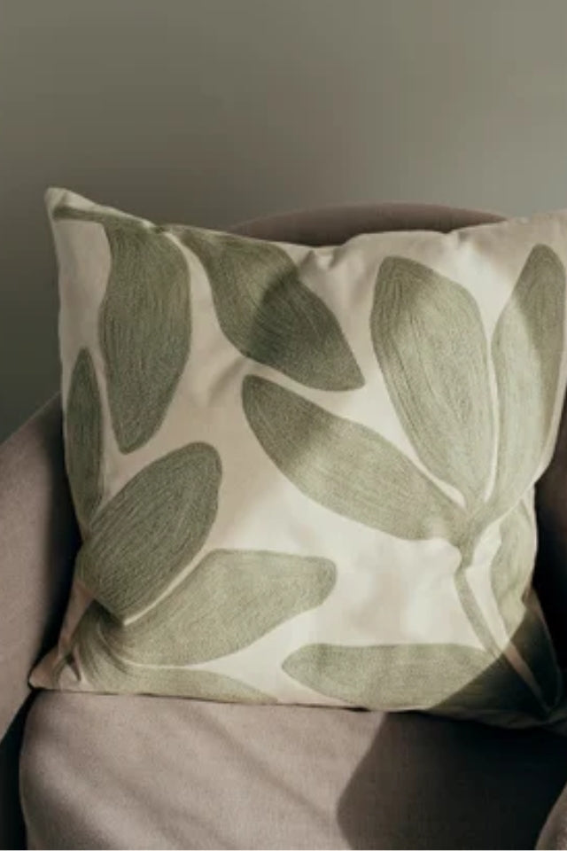 Herbert Cushion Cover - Sage Green/Natural