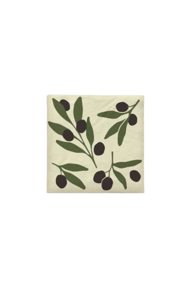 Paper Napkin Olive - Black/Green