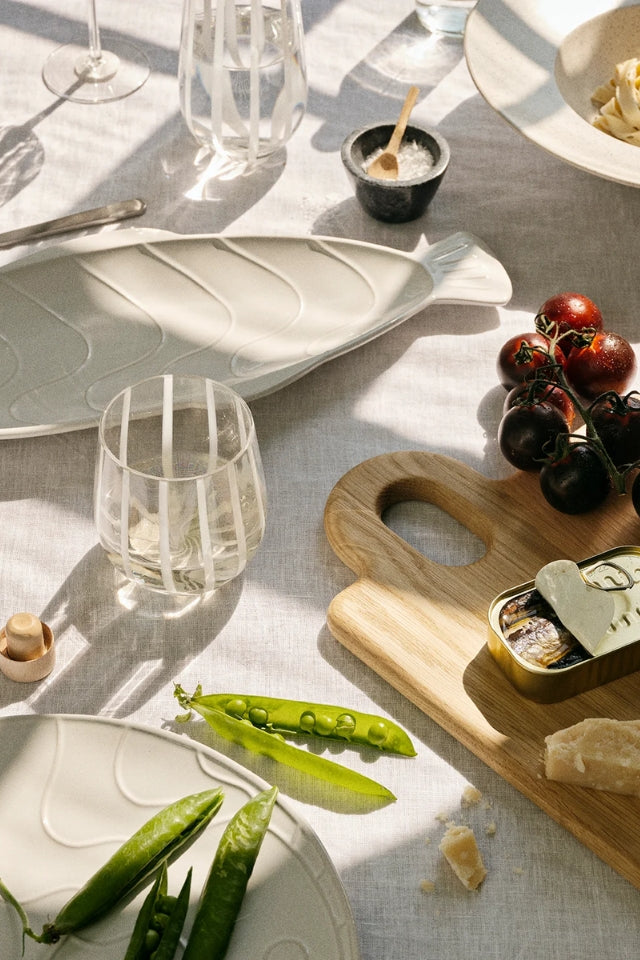 Pesce Long Plate - White