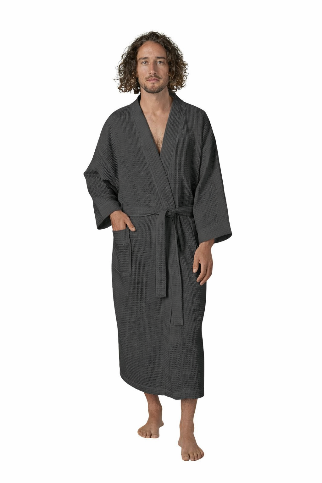 Waffle Robe - Charcoal