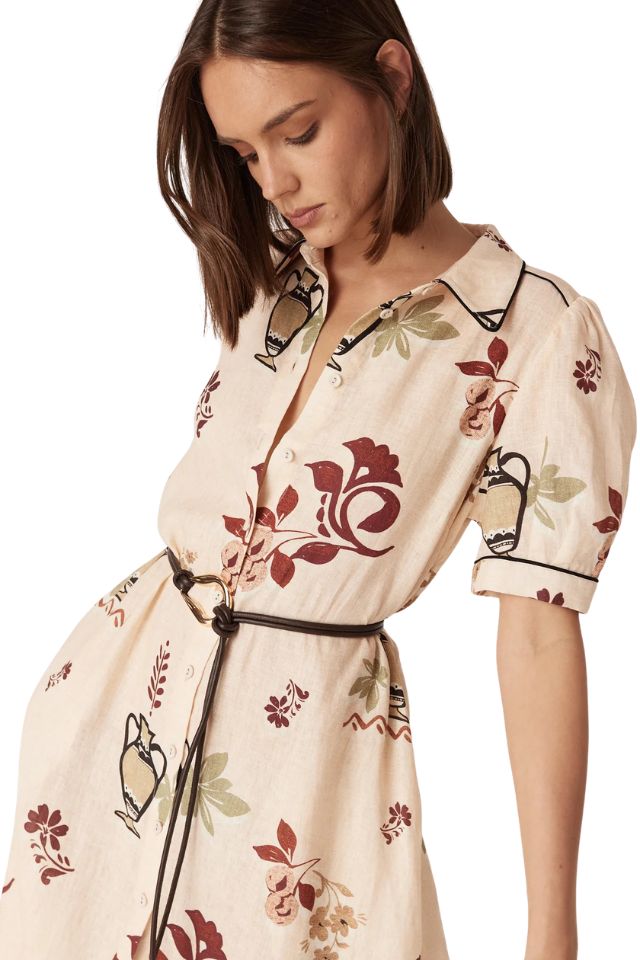 Avondale Linen Dress - Rustic Garden Print