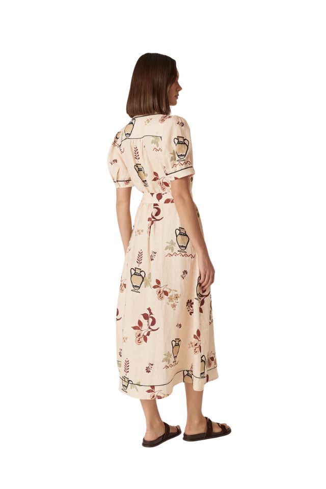 Avondale Linen Dress - Rustic Garden Print