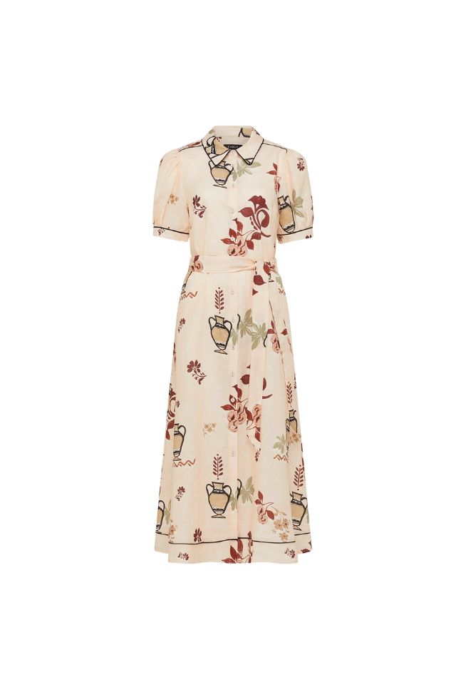 Avondale Linen Dress - Rustic Garden Print