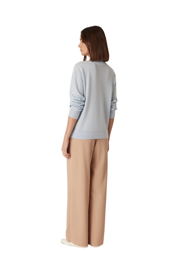 Cashwool V Jumper - Bluebell