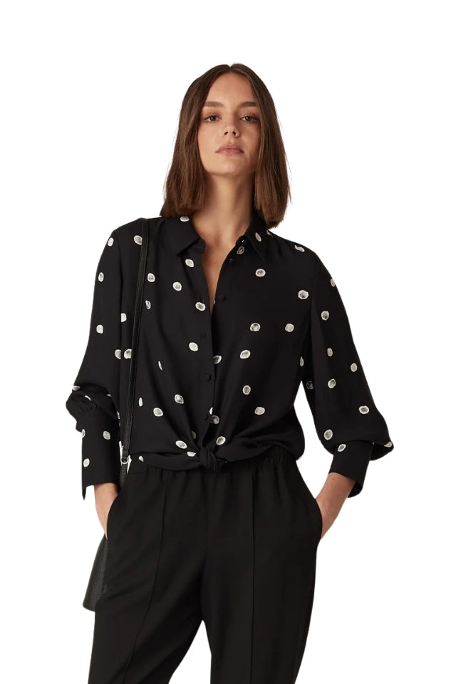 Hepburn Blouse - Black Spot
