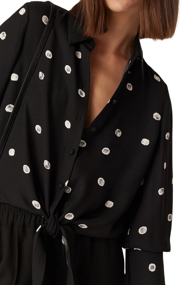 Hepburn Blouse - Black Spot