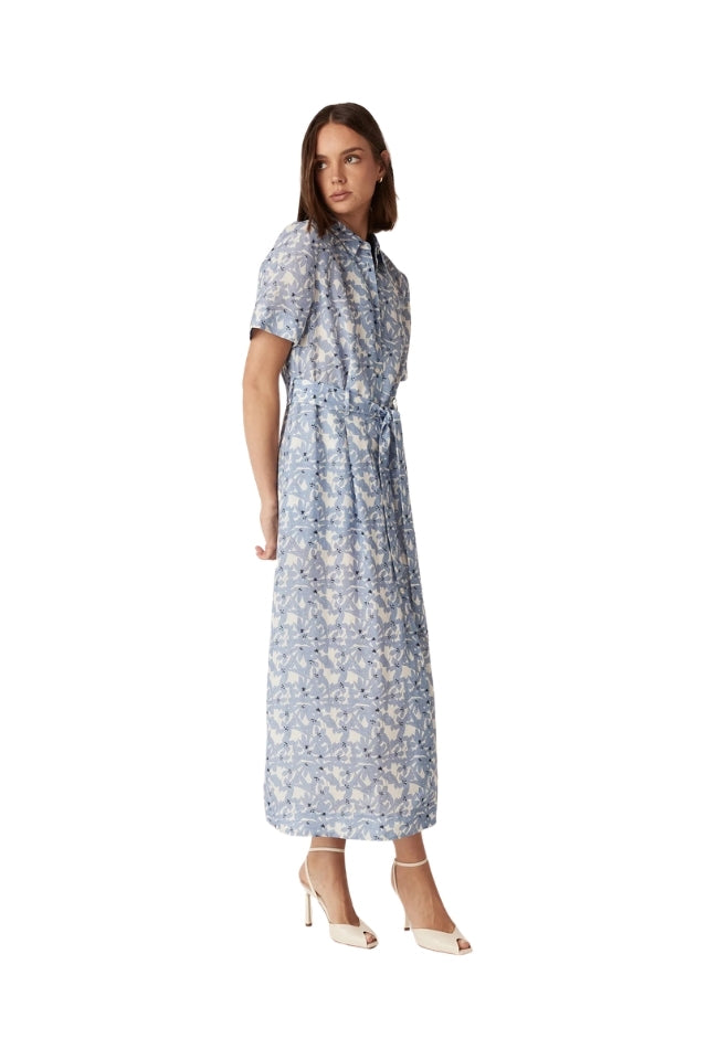 Juliette Midi Dress - Blue Flower